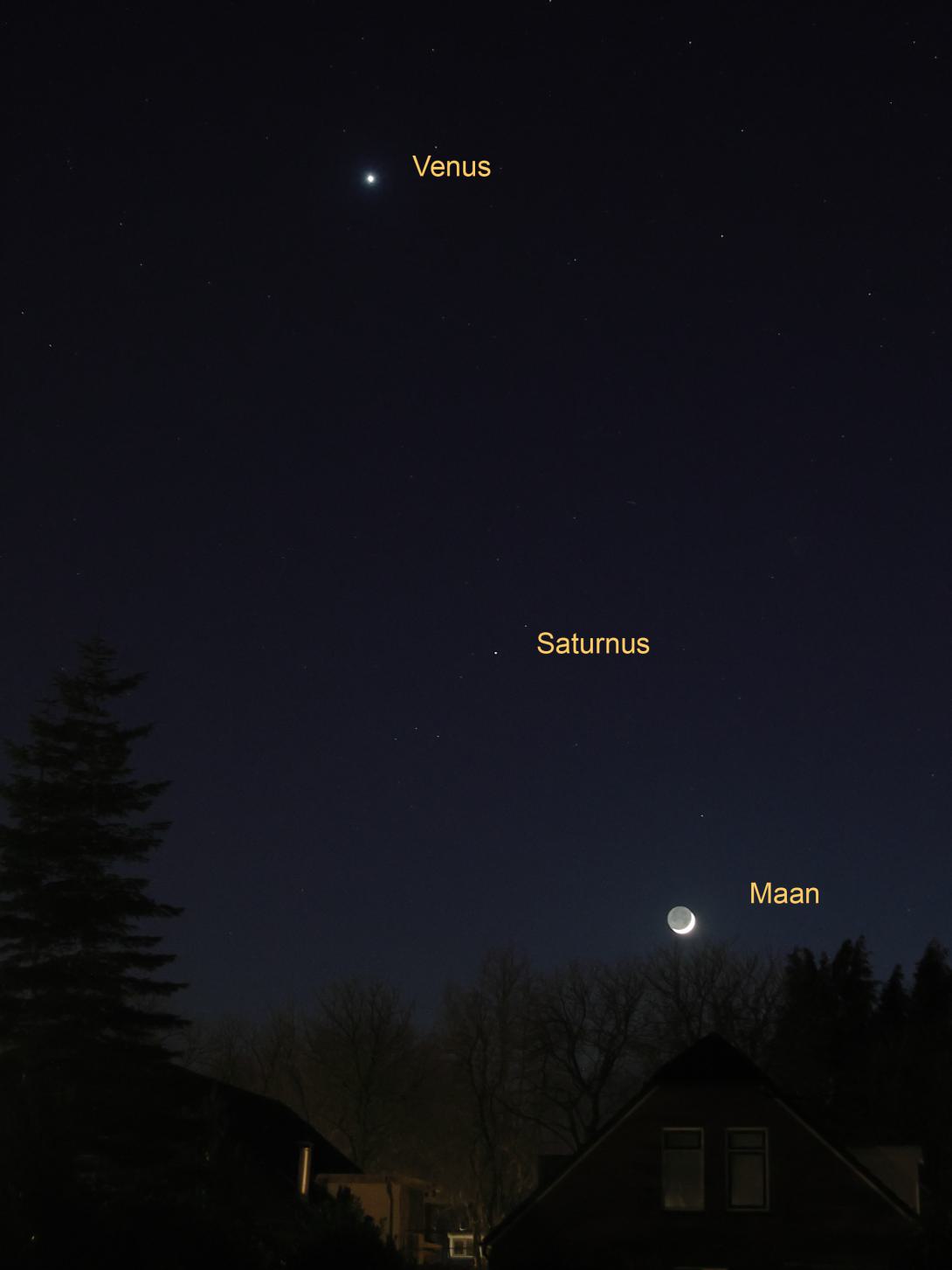 Maan, Saturnus en Venus op 31/1/